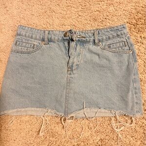 Edikted Light Blue Denim Skirt